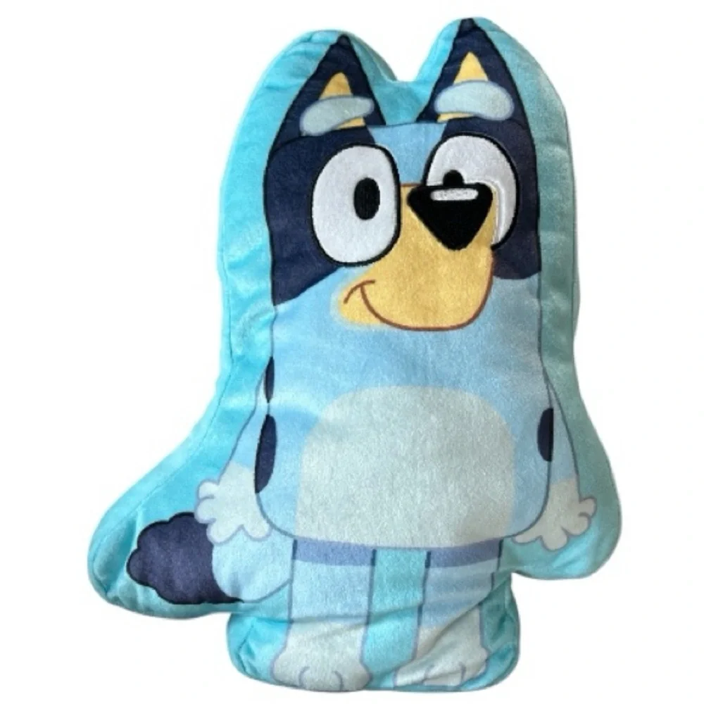 2-Piece Set Bluey Pillow and Plush Bundle -soft Kids toys. Blue and White.